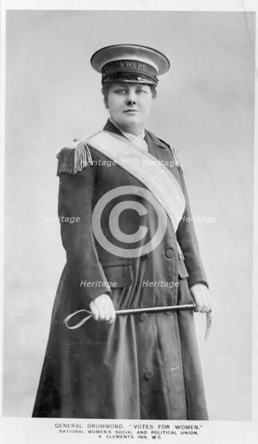 'General' Flora Drummond, 1907. Artist: Unknown