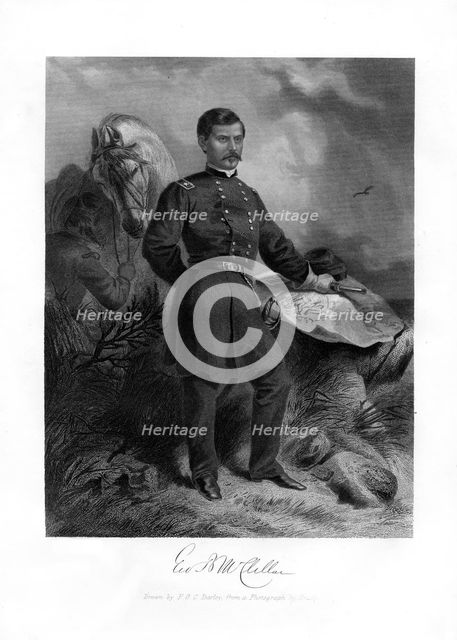 General GB McClellan, American Civil War major general, 1862-1867.Artist: Felix Octavius Carr Darley