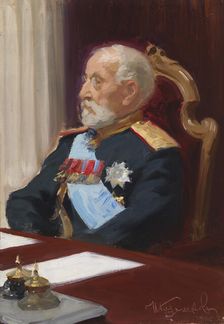 General Gonjetskin, portrait study for the Ceremonial Sitting of the State Council on..., 1901-1902. Creators: Il'ya Repin, Ivan Kulikov