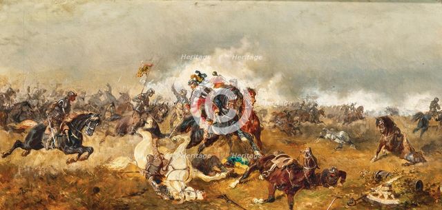 General Gottfried Heinrich Graf zu Pappenheim (1594-1632) in the Battle of Lützen on Nov 16, 1632. Creator: Bensa, Alexander von (1820-1902).