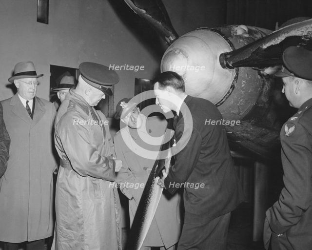 General Hap Arnold visits AERL, Cleveland, Ohio, November 9, 1944. V Creator: NASA.
