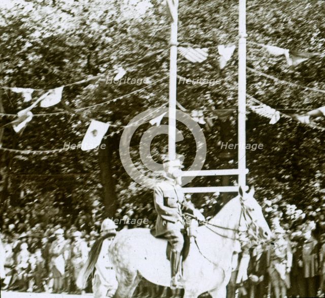 General Henri Gouraud at a victory parade, c1918.  Artist: Unknown.