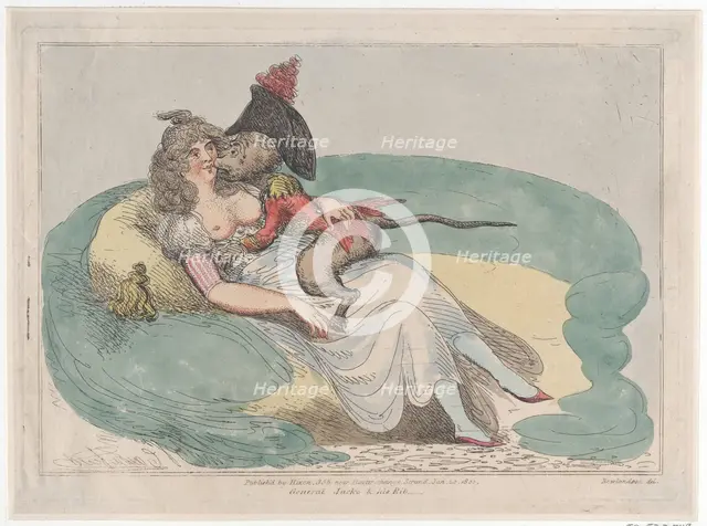General Jacko & his Rib, January 20, 1800. Creator: John Cawse.