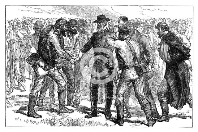 General Lee taking farewell of his soldiers, 1865 (late 19th century). Artist: Unknown