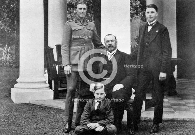 General Louis Botha and his sons, c1918, (c1920). Artist: Unknown
