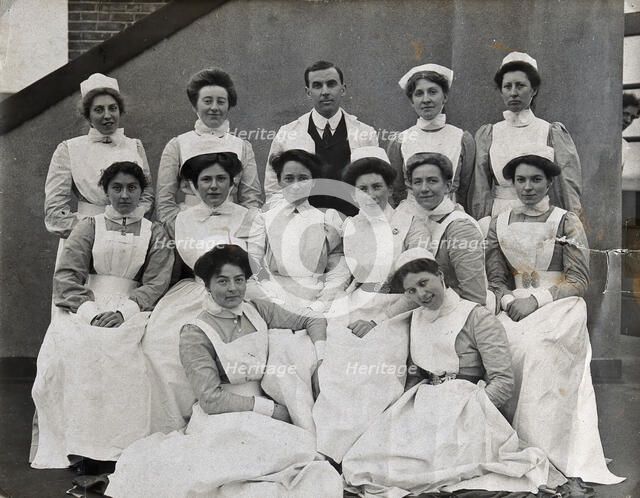 General Lying In Hospital, York Road, Lambeth: group of nurses, 1908. Creator: Unknown.