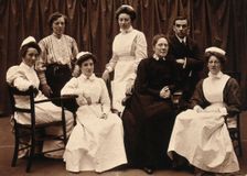 General Lying In Hospital, York Road, Lambeth: senior staff, 1906. Creator: Unknown