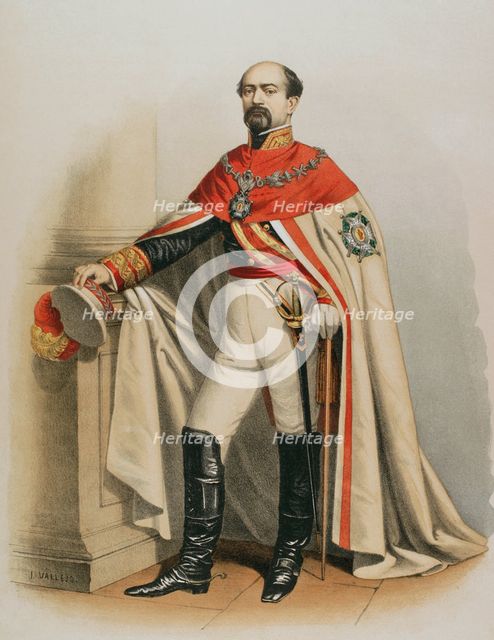 General Manuel Pavía y Lacy (1814-1896) wearing the Grand Cross of the Royal and Military..., 1865.  Creator: Unknown.