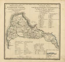General Map of Courland Province: Showing Postal and Major Roads, Stations and the..., 1820. Creators: Vasilii Petrovich Piadyshev, Iwanoff
