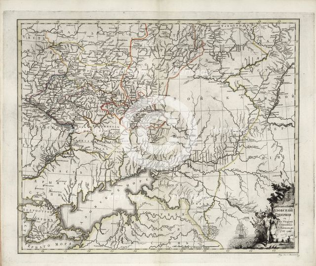 General Map of Azov Governorate, 1782. Creator: Islenyev, Ivan Ivanovich  .