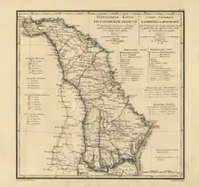 General Map of Bessarabia: Showing Postal and Major Roads, Stations and the..., 1821. Creators: Vasilii Petrovich Piadyshev, Iwanoff