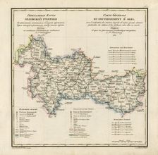 General Map of Orel Province: Showing Postal and Major Roads, Stations and..., 1822. Creators: Vasilii Petrovich Piadyshev, Finaghenof
