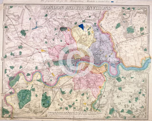 General Map of London, 1847. Artist: Benjamin Rees Davies