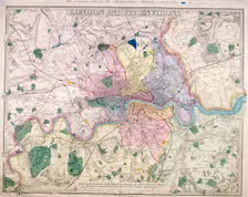 General Map of London, 1847. Artist: Benjamin Rees Davies