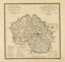 General Map of Moscow Province: Showing Postal and Major Roads, Stations and..., 1821. Creators: Vasilii Petrovich Piadyshev, Faleleef