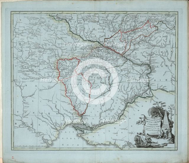 General Map of Novorossiysk Governorate, 1779. Creator: Islenyev, Ivan Ivanovich  .