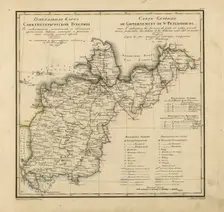 General Map of Saint Petersburg Province: Showing Postal and Major Roads, Stations and the..., 1820. Creators: Vasilii Petrovich Piadyshev, Iwanoff