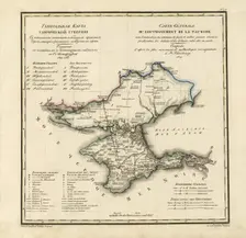 General Map of Taurida Province: Showing Postal and Major Roads, Stations and.., 1822. Creators: Vasilii Petrovich Piadyshev, Military Topographical Depot
