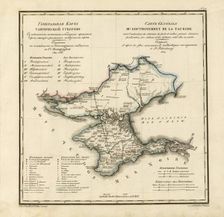 General Map of Taurida Province: Showing Postal and Major Roads, Stations and.., 1822. Creators: Vasilii Petrovich Piadyshev, Military Topographical Depot