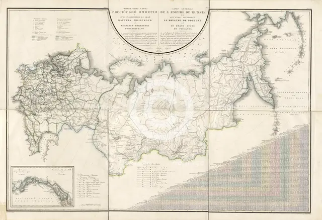 General Map of the Russian Empire and the Neighboring Polish.., 1827. Creators: Vasilii Petrovich Piadyshev, Ieremin.