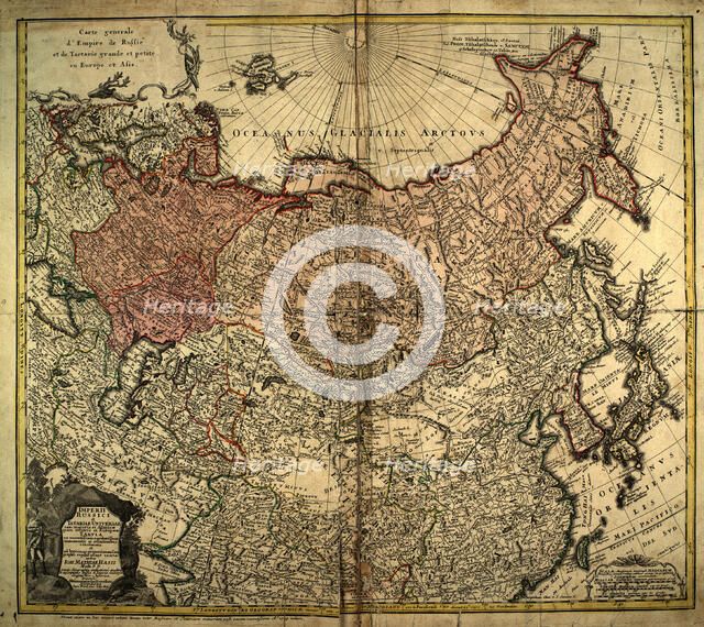 General Map of the Russian Empire and Great and Lesser Tartary in Europe and Asia, 1739. Creator: Unknown.