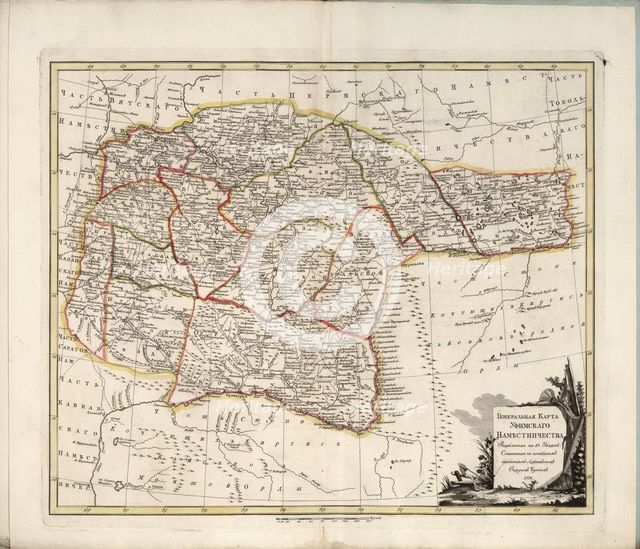 General Map of Ufa Governorate, 1791. Creator: Chernoi (Cherny), Fyodor Osipovich (1745-1790).