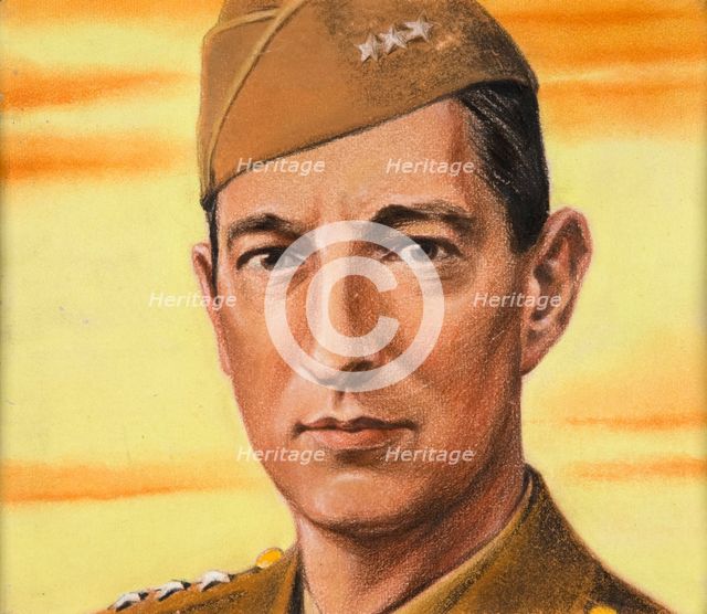General Mark Clark Artist Tim,  c1943. Creators: William Timym, Central Office of Information.