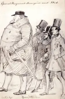 "'General Masquerad-Organizer with staff Carl Fred. Piper, Dardel, Ehrnman, O. Björnstjerna", 1845 Creator: Fritz von Dardel