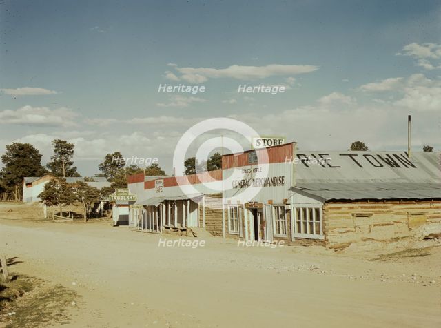 General Merchandise store, Main Street, Pie Town, New Mexico, 1940. Creator: Russell Lee.