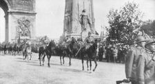 General Montuori and Italian troops during the victory parade, Paris, France,14 July 1919