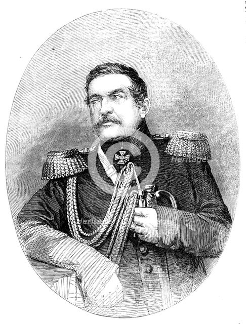 General Mouravieff, the Captor of Kars (from a photograph by Weingartner, of Moscow), 1856.  Creator: Unknown.