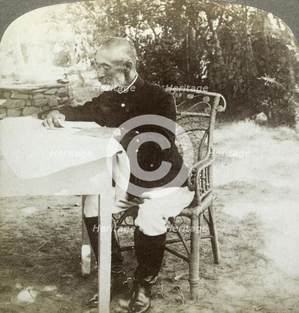 General Nogi at Japanese Headquarters, Port Arthur, Manchuria, c1904-1905.Artist: Underwood & Underwood