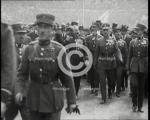 General Pangalos in a Crowd Filled Stadium, 1926. Creator: British Pathe Ltd.