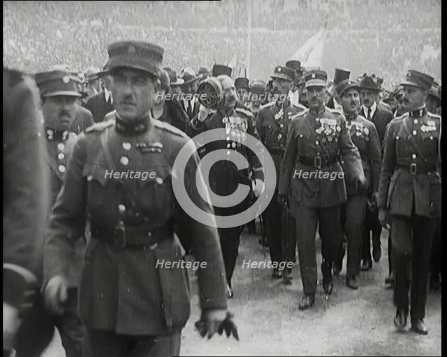 General Pangalos in a Crowd Filled Stadium, 1926. Creator: British Pathe Ltd.