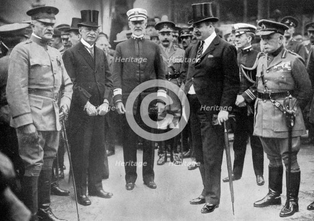 General Pershing arriving at Liverpool, 8 June 1917, (c1920). Artist: Unknown