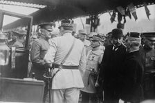 General Pershing, Gen. Pelletier, Gen. Dumas, Rene Besnard, 13 Jun 1917. Creator: Bain News Service