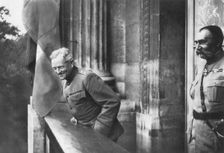 General Pershing on the balcony of the Hotel Crillon, Paris, First World War, 1917