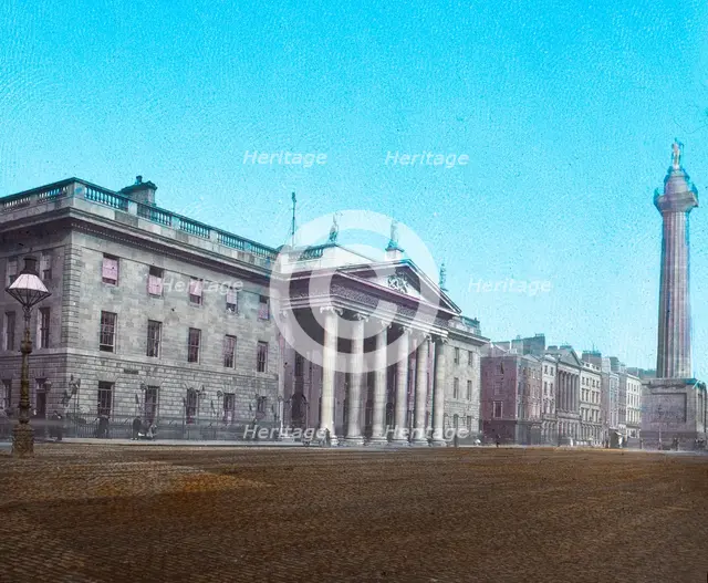 'General Post Office and Nelson's Pillar', c1910. Artist: Unknown.