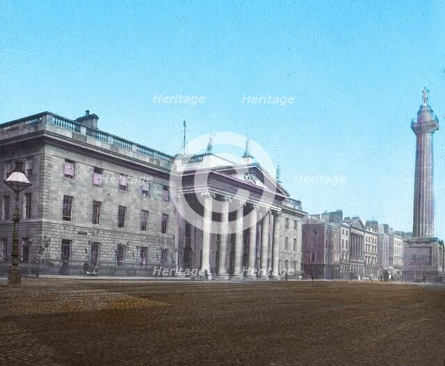 'General Post Office and Nelson's Pillar', c1910. Artist: Unknown.