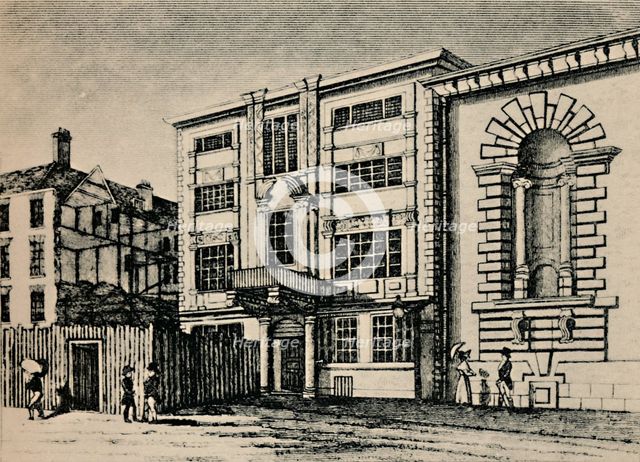 'General Post Office, circa 1793 - Showing Buildings Adjoining Lloyd's Coffee House', (1928). Artist: Unknown.