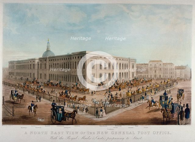 General Post Office, City of London, 1830. Artist: Henry Pyall