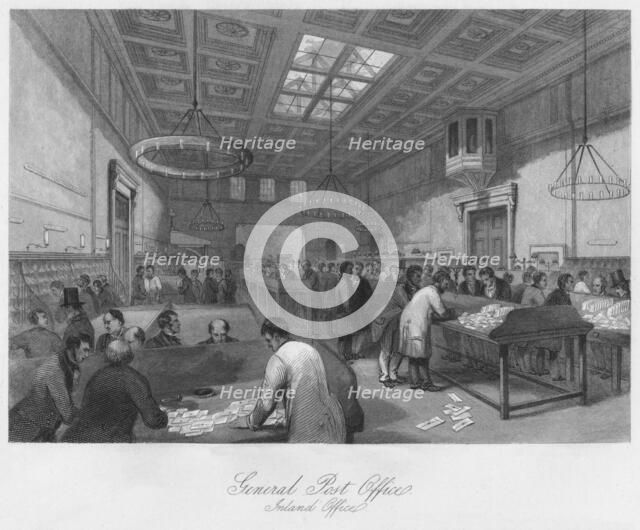 'General Post Office. Inland Office', c1841. Artist: Thomas H Ellis.