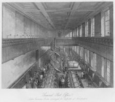 General Post Office. Letter Carriers Room arranged for dispatch of Newspapers c1841. Artist: Thomas H Ellis