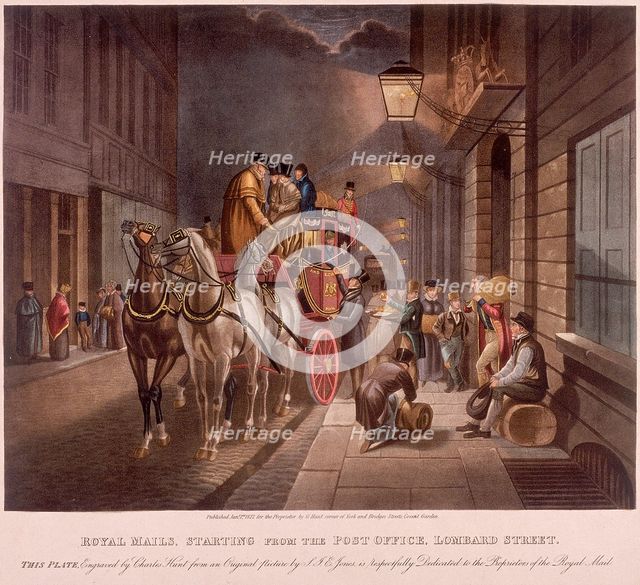 General Post Office, Lombard Street, London, 1827 Artist: Charles Hunt