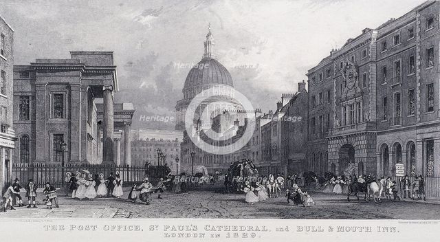 General Post Office, London, 1829. Artist: CJ Emblem
