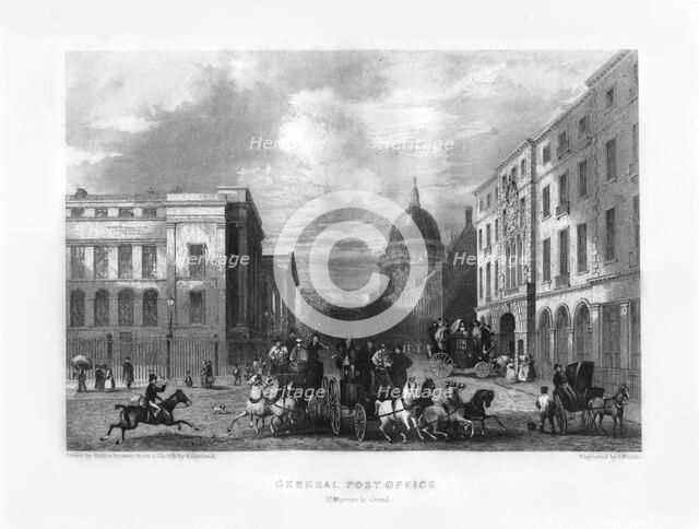 General Post Office, London, 19th century.Artist: J Woods