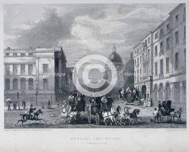 General Post Office, London, c1835. Artist: John Woods