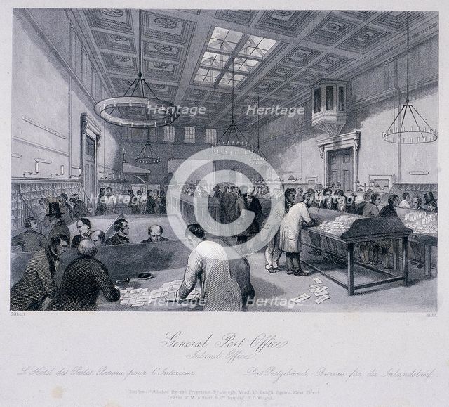 General Post Office, London, c1844. Artist: TH Ellis