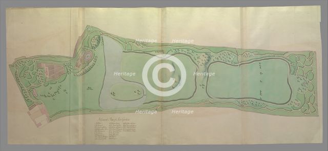 General Plan of the Gardens at Kew, 1763. Creator: William Chambers.