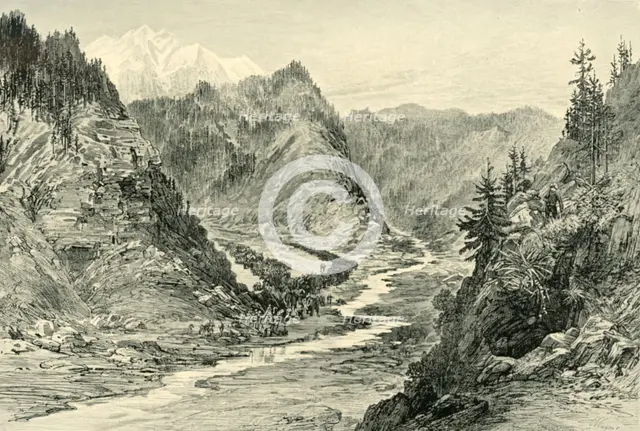 'General Roberts's Force Advancing Up The Hazardarakht Defile to Shutargardan', (1901).  Creators: Neville Chamberlain, Wagner.